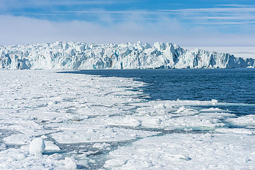 冰河,浮冰,斯匹次卑尔根岛,岛屿,斯瓦尔巴群岛,挪威,欧洲