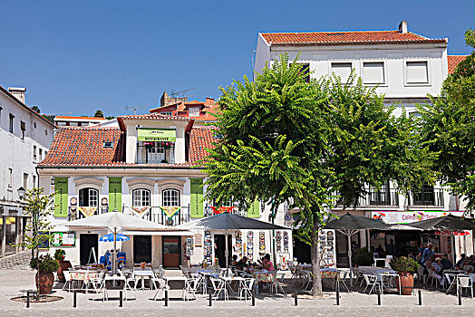 街道咖啡店,广场,正面,圣马利亚,寺院,葡萄牙