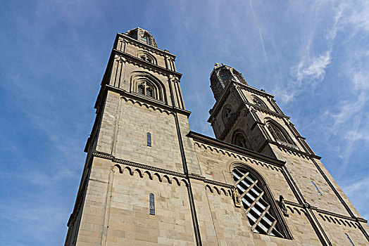 瑞士,苏黎世大教堂,grossmünster,zurich,switzerland