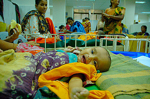孩子,疾病,床,国际,中心,研究,孟加拉,医院,达卡,八月,2007年
