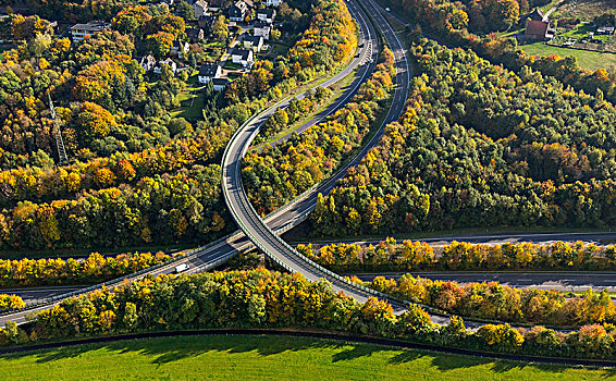 德国,高速公路,立体交叉路,鲁尔区,北莱茵威斯特伐利亚,欧洲