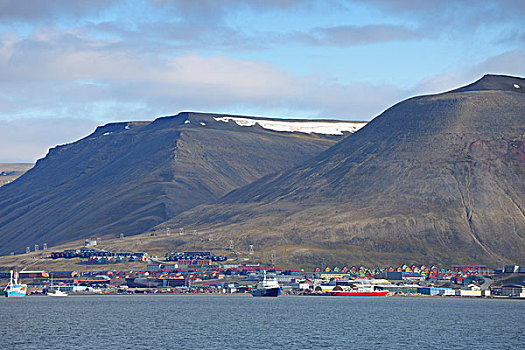 港口,探险,船,朗伊尔城,斯瓦尔巴特群岛,斯匹次卑尔根岛,挪威