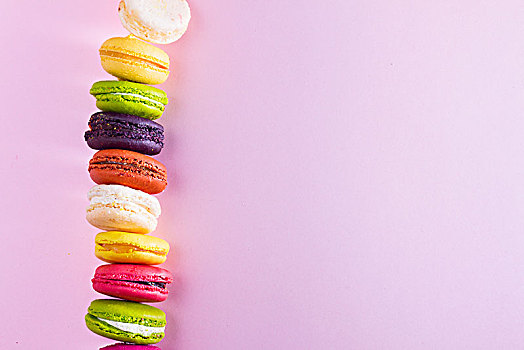 蛋白杏仁饼干,饼干,粉色,粉色背景,留白