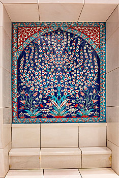 阿联酋阿布扎比谢赫扎伊德清真寺墙壁画
