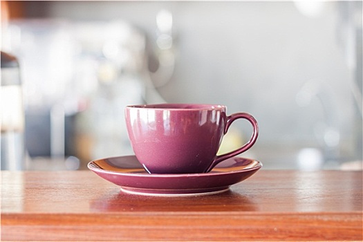 紫色,咖啡杯,咖啡馆