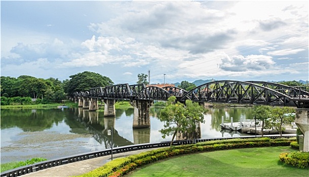 桥,上方,河,北碧府,泰国