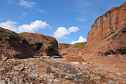 峡谷,溪流,格陵兰