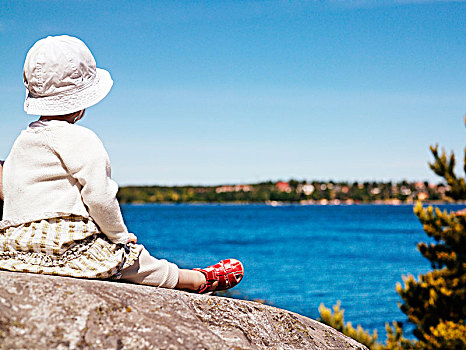 女孩,赞赏,风景,瑞典