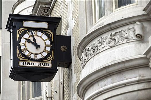 钟表,舰队街,伦敦,英格兰,英国,欧洲