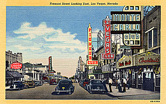 街道,看,东方,拉斯维加斯,明信片