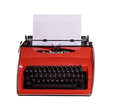 红色,打字机,白色,纸