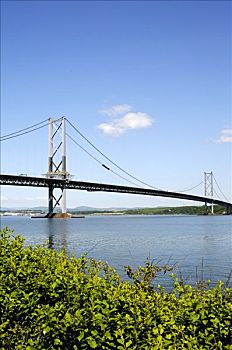 立交桥,桥,穿过,福斯河,峡湾,靠近,爱丁堡,苏格兰,英国,欧洲