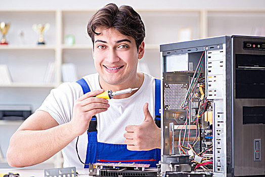 电脑硬件,修理,概念,技术人员