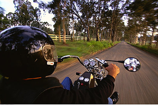 人,骑,摩托车,途中,澳大利亚
