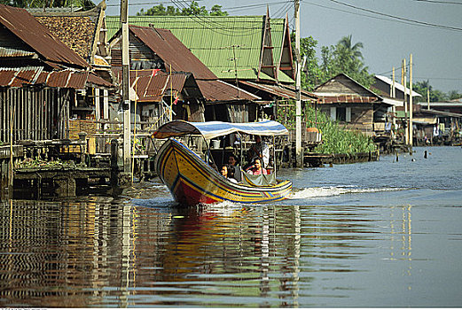 水上客船,运河,曼谷,泰国