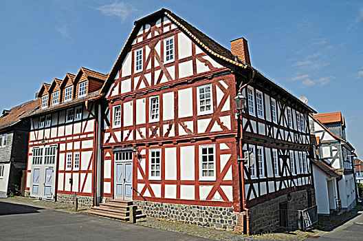 历史,半木结构,房子,卡塞尔,黑森州,德国,欧洲