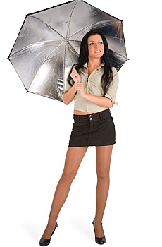 女孩,伞