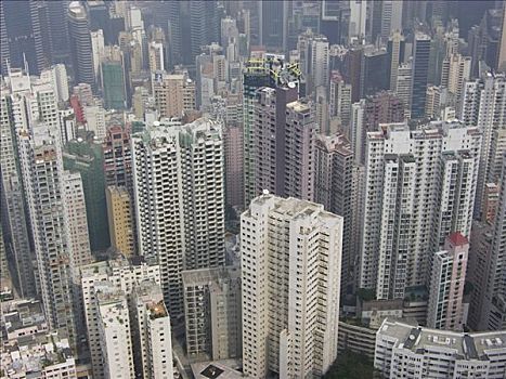 看,太平山,上方,中心,摩天大楼,香港,中国,亚洲
