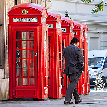 红色,电话亭,伦敦,英格兰,英国,欧洲