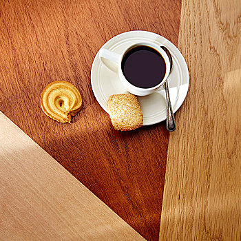 咖啡早茶,饼干,木质,现代,桌子