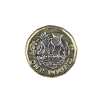 英国,一镑,英磅,硬币,四个,国家,象征,英格兰,苏格兰,威尔士,北爱尔兰