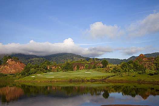 红山,高尔夫球场,普吉岛,泰国