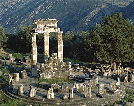 圆形建筑物,庙宇,雅典娜,特尔斐城,希腊