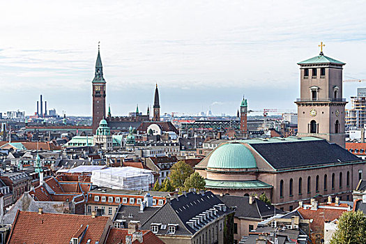 哥本哈根,城市,风景,中心,丹麦