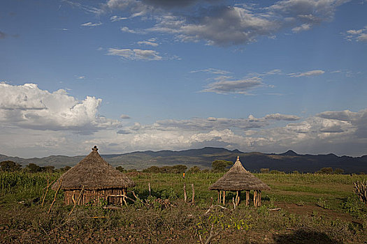 小屋,风景,埃塞俄比亚