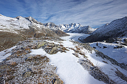 冰河,早,冬天,世界遗产,瓦莱,瑞士,欧洲