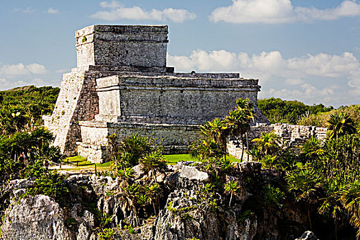 墨西哥,庙宇,遗址,加勒比海,悬崖,东海岸,尤卡坦半岛
