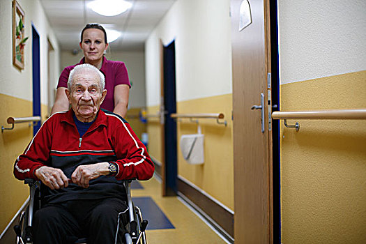 老人,岁月,轮椅,护理,养老院