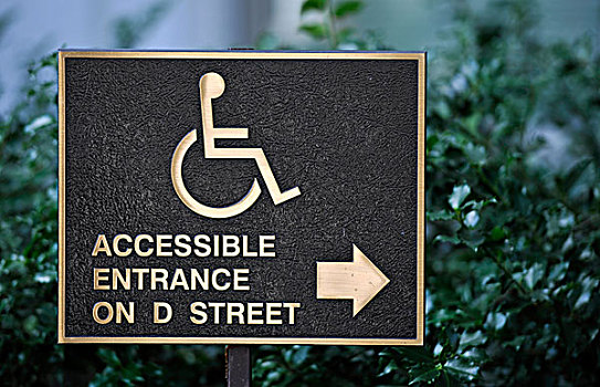 标识,轮椅,人,移动性,问题,伤残,进入,华盛顿特区,美国
