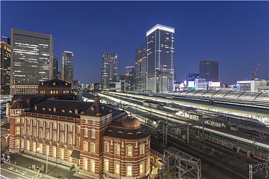 东京,火车站,城市,日本