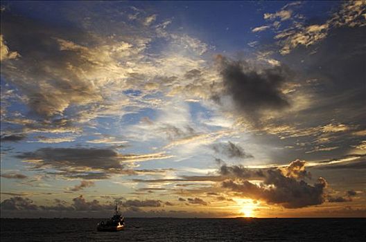 氛围,云,上方,环礁,泻湖,胜地,马尔代夫,印度洋