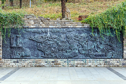 南京玄武湖古阅武台浮雕墙