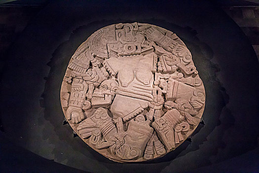 墨西哥-阿兹特克月亮女神圆石盘
