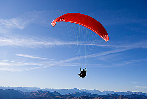 滑翔伞,沃尔夫冈,萨尔茨卡莫古特,萨尔茨堡州,奥地利,欧洲