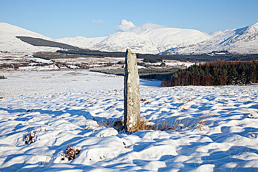 站立,石头,靠近,冬天,凯瑞郡,爱尔兰