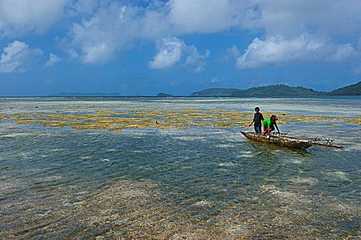 男孩,钓鱼,岛屿,巴布亚新几内亚