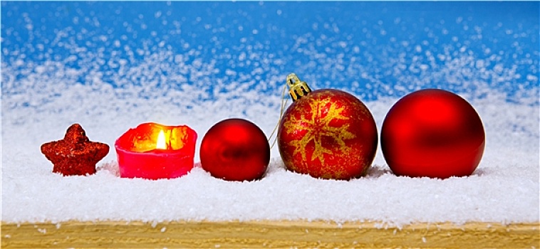 红色,圣诞节,彩球,降临节,蜡烛