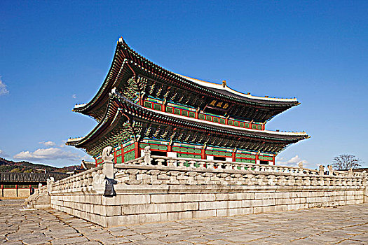 建筑,宝座,勤政殿,景福宫,首尔,韩国
