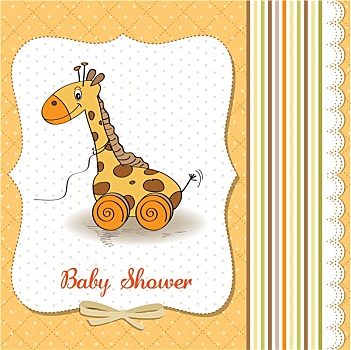 婴儿,礼物,卡,可爱,长颈鹿,玩具
