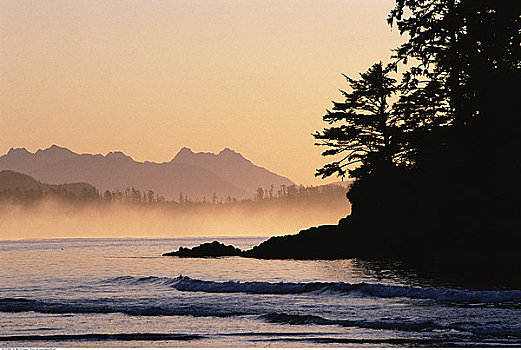 日出,环太平洋国家公园,不列颠哥伦比亚省,加拿大