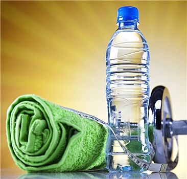 瓶子,水,健身