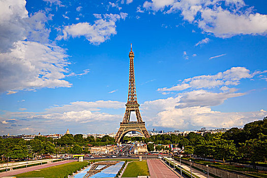 埃菲尔铁塔,巴黎,蓝色,晴朗,天空,法国