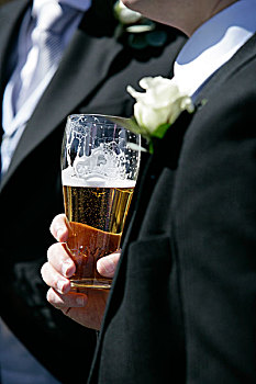 婚礼,客人,品脱,窖藏啤酒