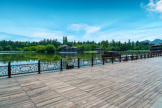 杭州西湖风光和现代建筑景观