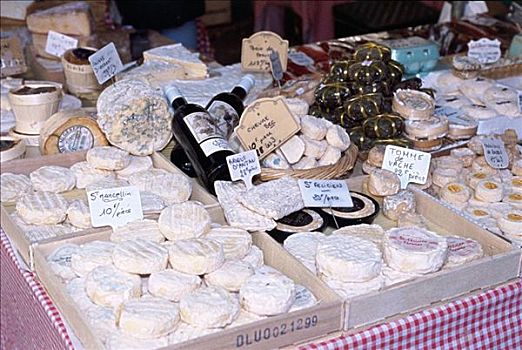 奶酪,货摊,地点,市场,普罗旺斯地区艾克斯