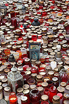 许多,纪念,蜡烛,恐惧,受害者,十二月,柏林,德国,欧洲